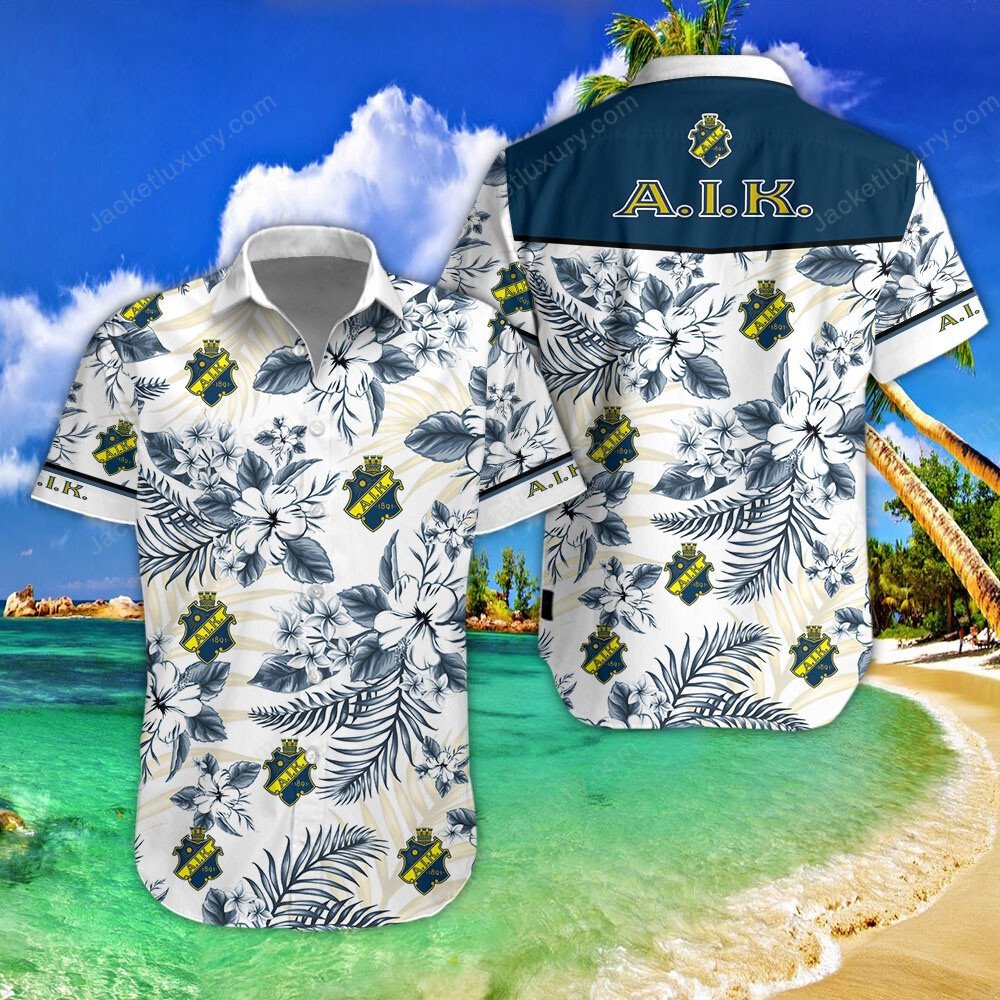 AIK Fotboll 2022 tropical summer hawaiian shirt