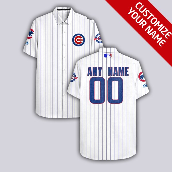 Chicago Cubs NFL White Personalized Hawaiian Shirt
