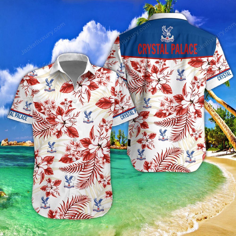 Crystal Palace FC red blue 2022 tropical summer hawaiian shirt