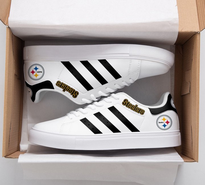 Pittsburgh Steelers Black And White Stan Smith Low Top Shoes