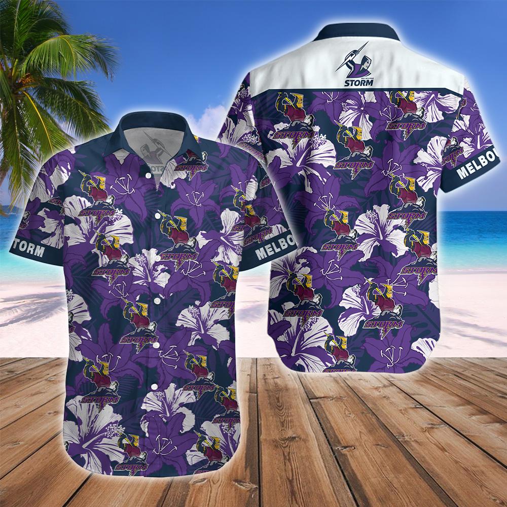 Melbourne Storm Mascot NRL Hawaiian Shirt
