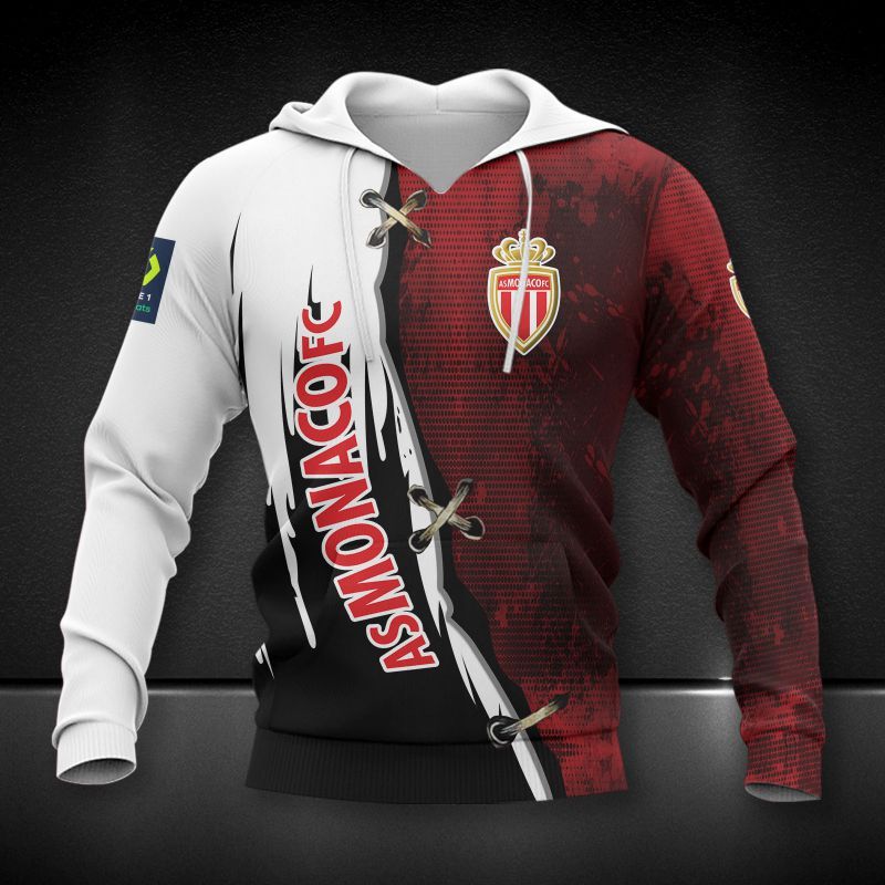 AS Monaco red 3d all over printed hoodie