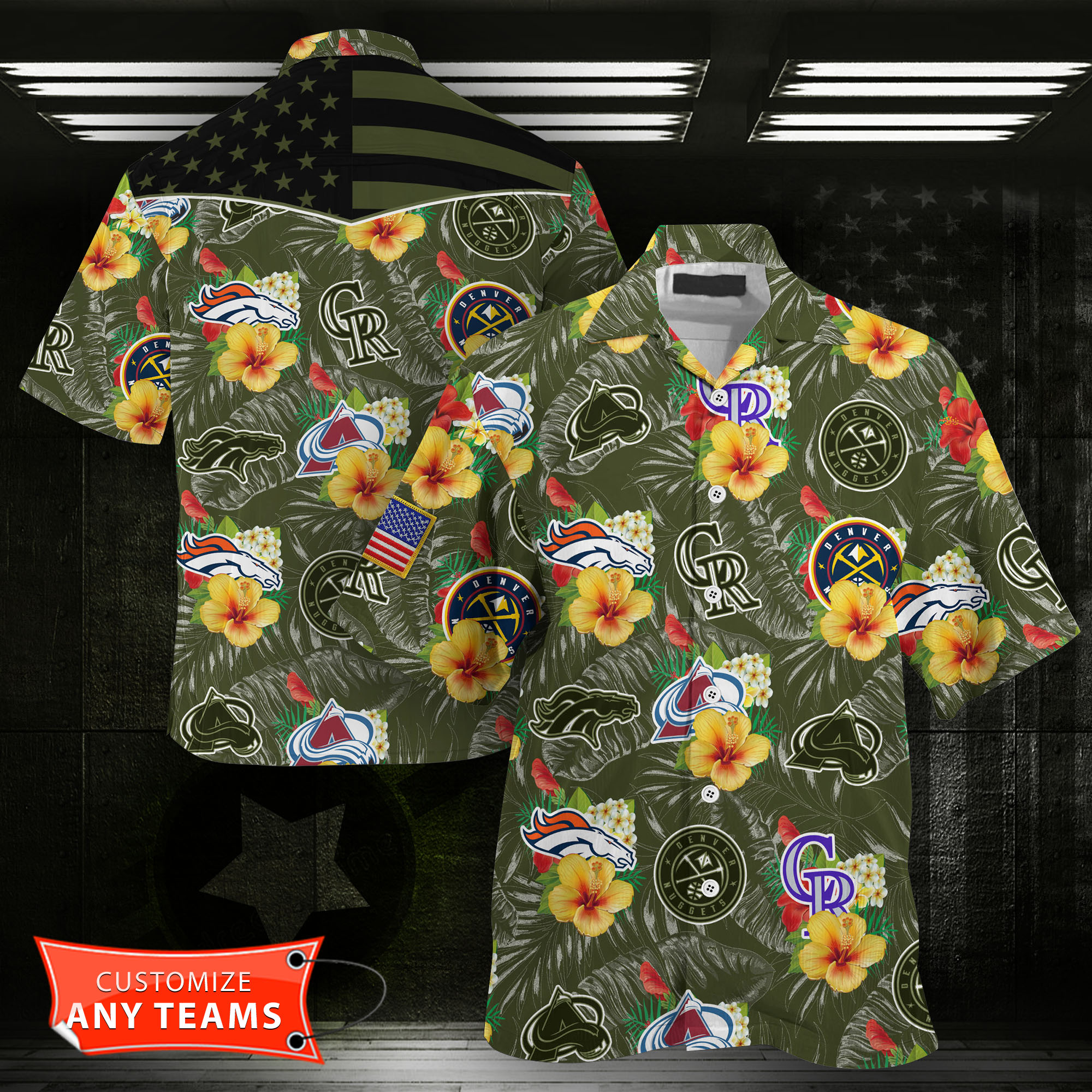 Colorado Sport Teams Camo Hawaiian Shirt
