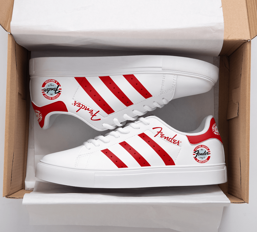 Fender White Red 3d Over Printed Stan Smith Shoes