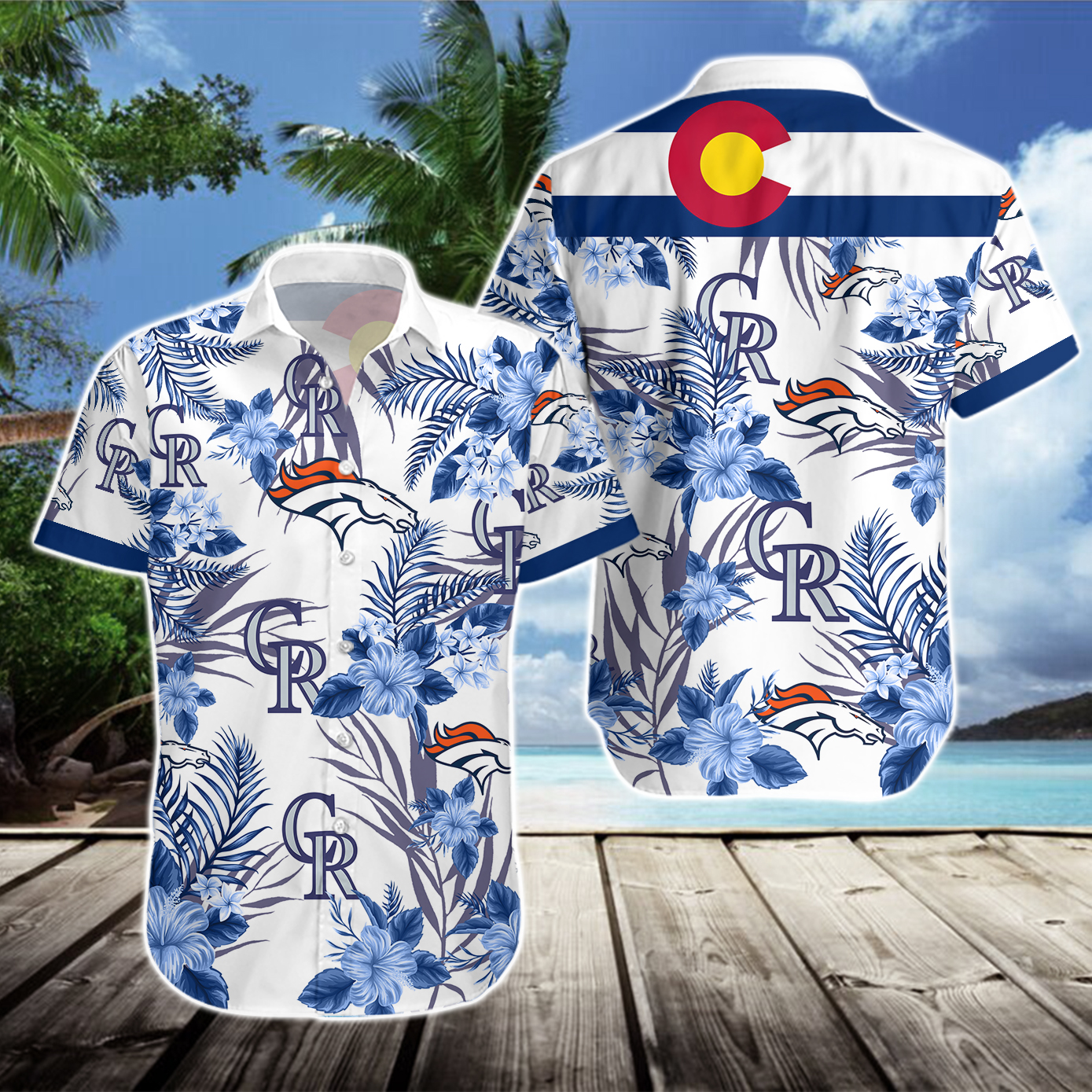 Denver Broncos Colorado Rockies Hawaiian Shirt