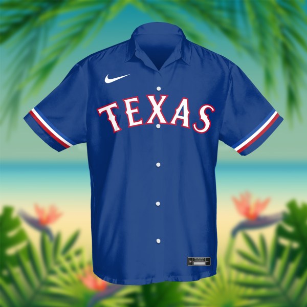 Texas Rangers MLB Personalized Blue Hawaiian Shirt