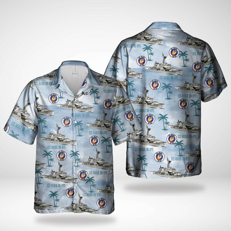 US Navy USS Holder DD819 Hawaiian Shirt