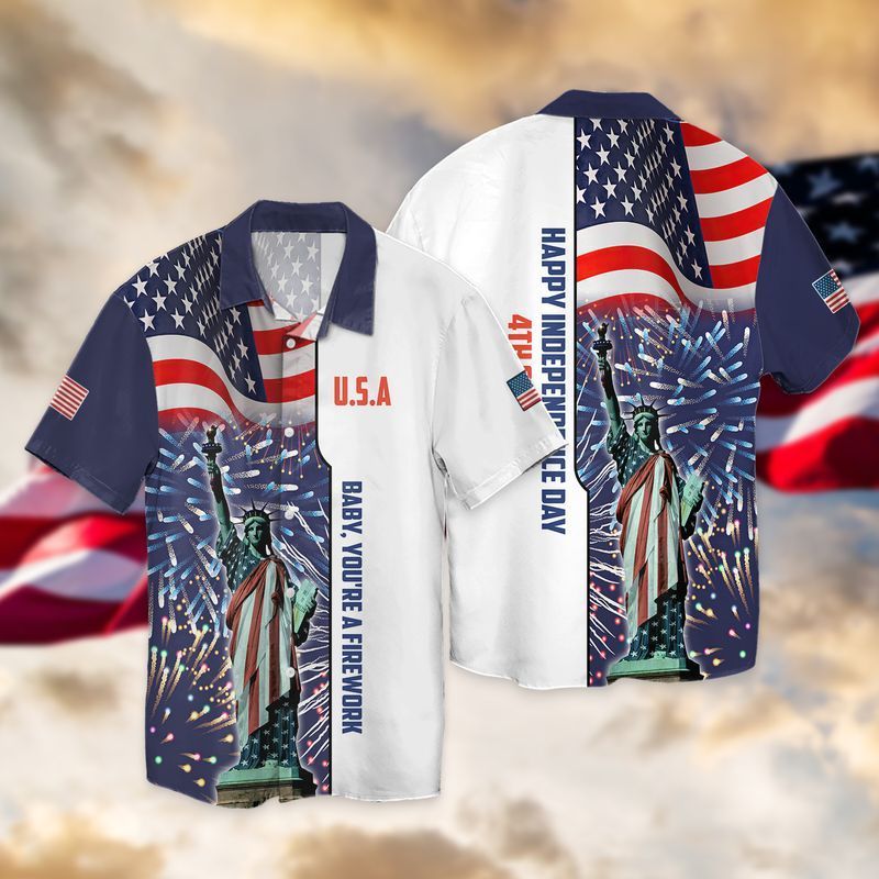 The Independence Day American Flag Statue Of Liberty Hawaiian Shirt