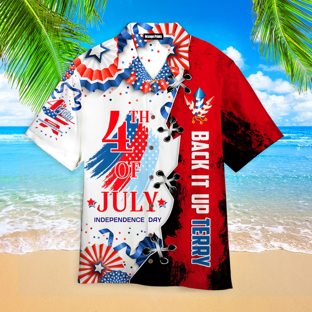 Independence Day Back It Up Terry Hawaiian Shirt