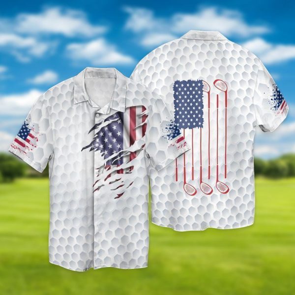 Golf Sports 4th Of July Independence Day Hawaiian Shirt