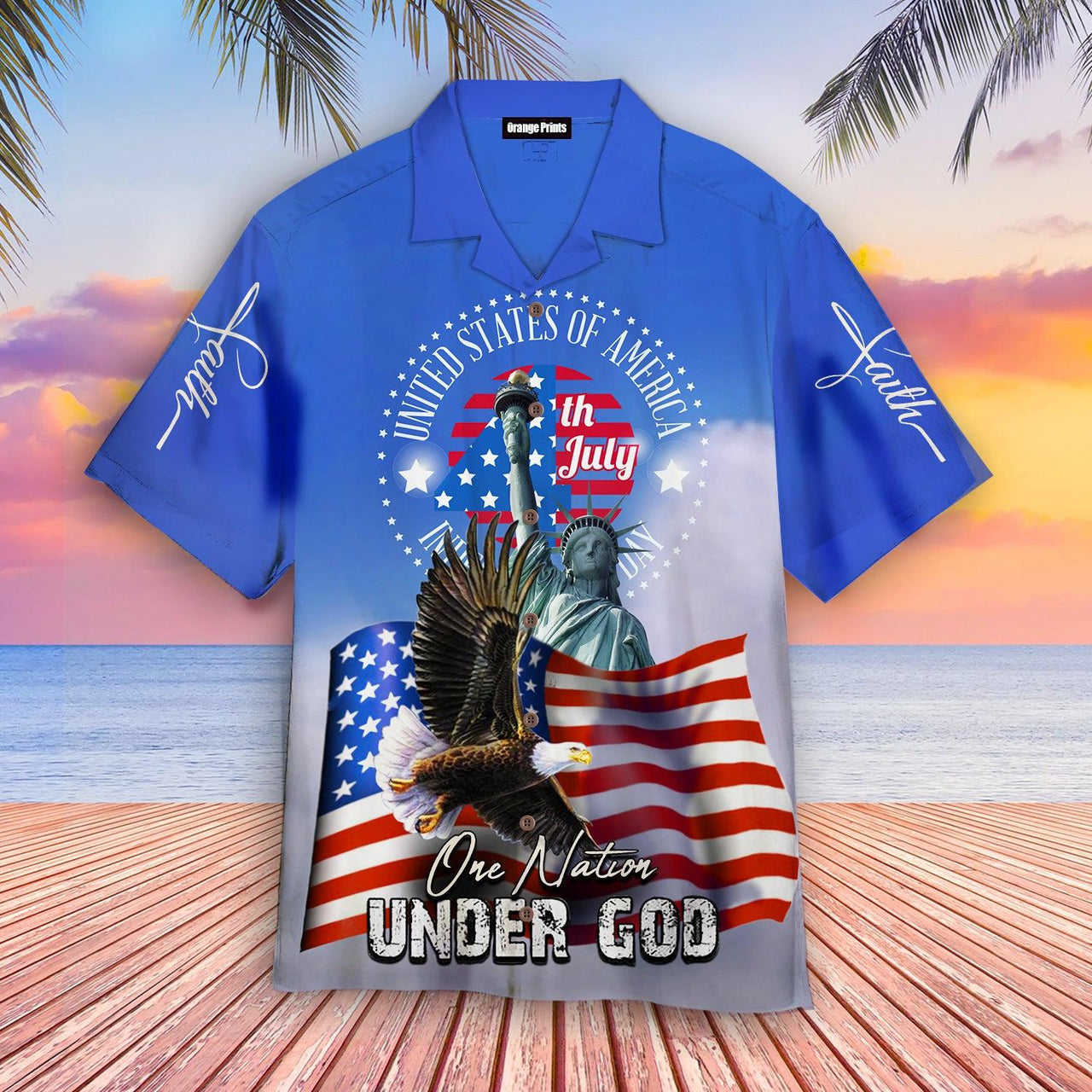 One Nation Under God Independence Day Hawaiian Shirt