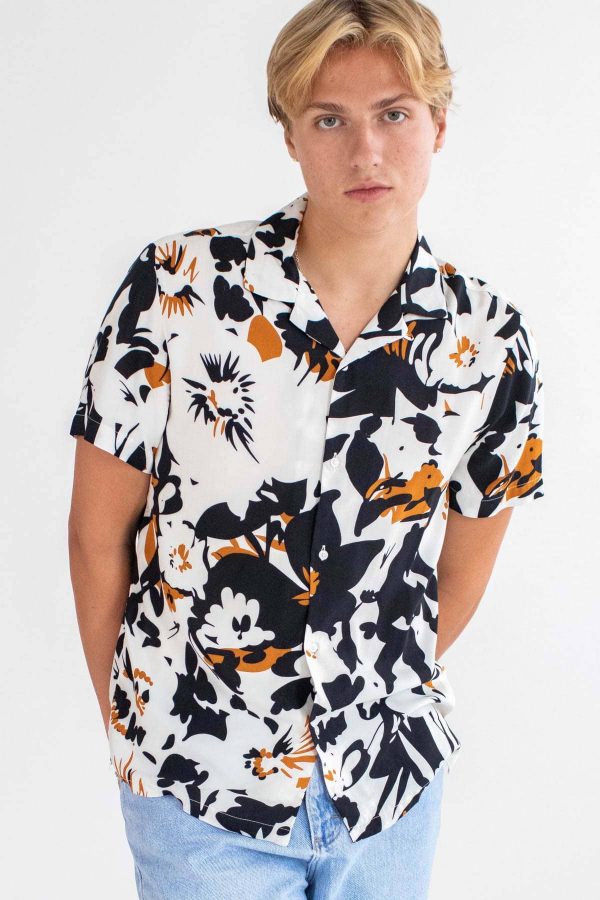 Abstract Floral Camp Button Up Flower Shirt
