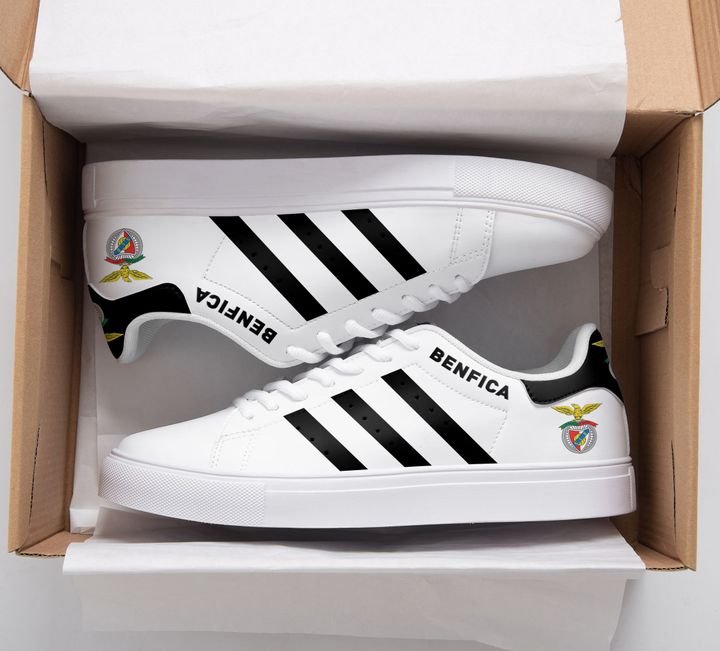 Benfica Black And White Logo Stan Smith Low Top Shoes