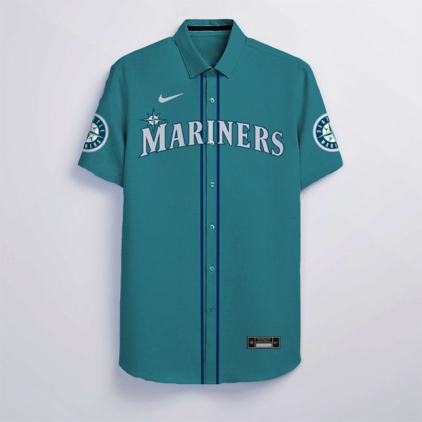 MLB Custom Name Seattle Mariners Blue Hawaiian Shirt