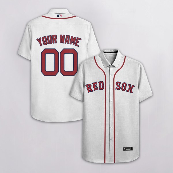 Boston Red Sox MLB Personalized White Hawaiian Shirt
