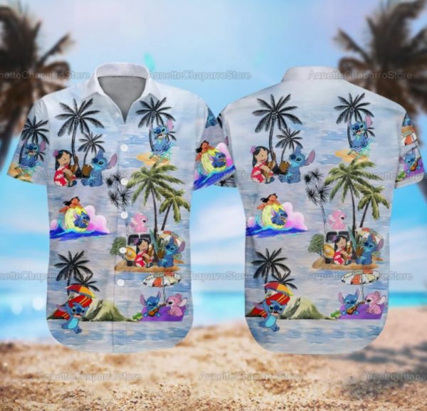 Ahola Lilo & Stitch Beach Hawaiian Shirt