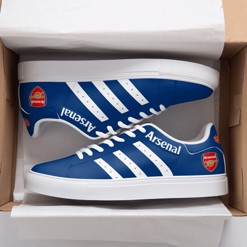 Arsenal Blue White 3d Over Printed Stan Smith Shoes