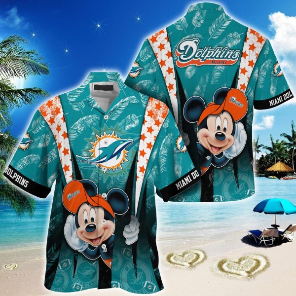 Miami Dolphins NFL And Mickey Hawaiian Shirt