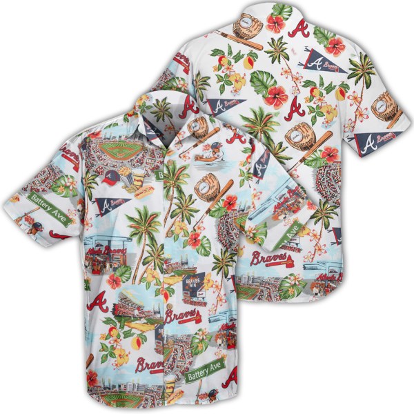 Atlanta Braves MLB Logo Pattern Summer Hawaiian Shirt