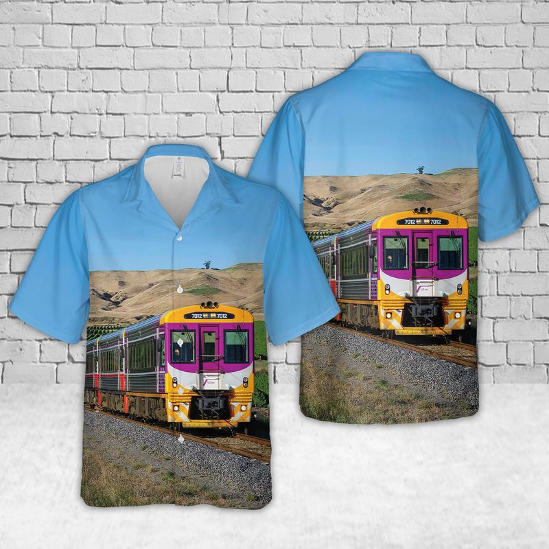 V/Line Train Blue Hawaiian Shirt