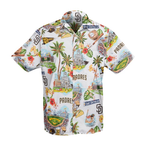 San Diego Padres MLB Logo Pattern Summer Hawaiian Shirt