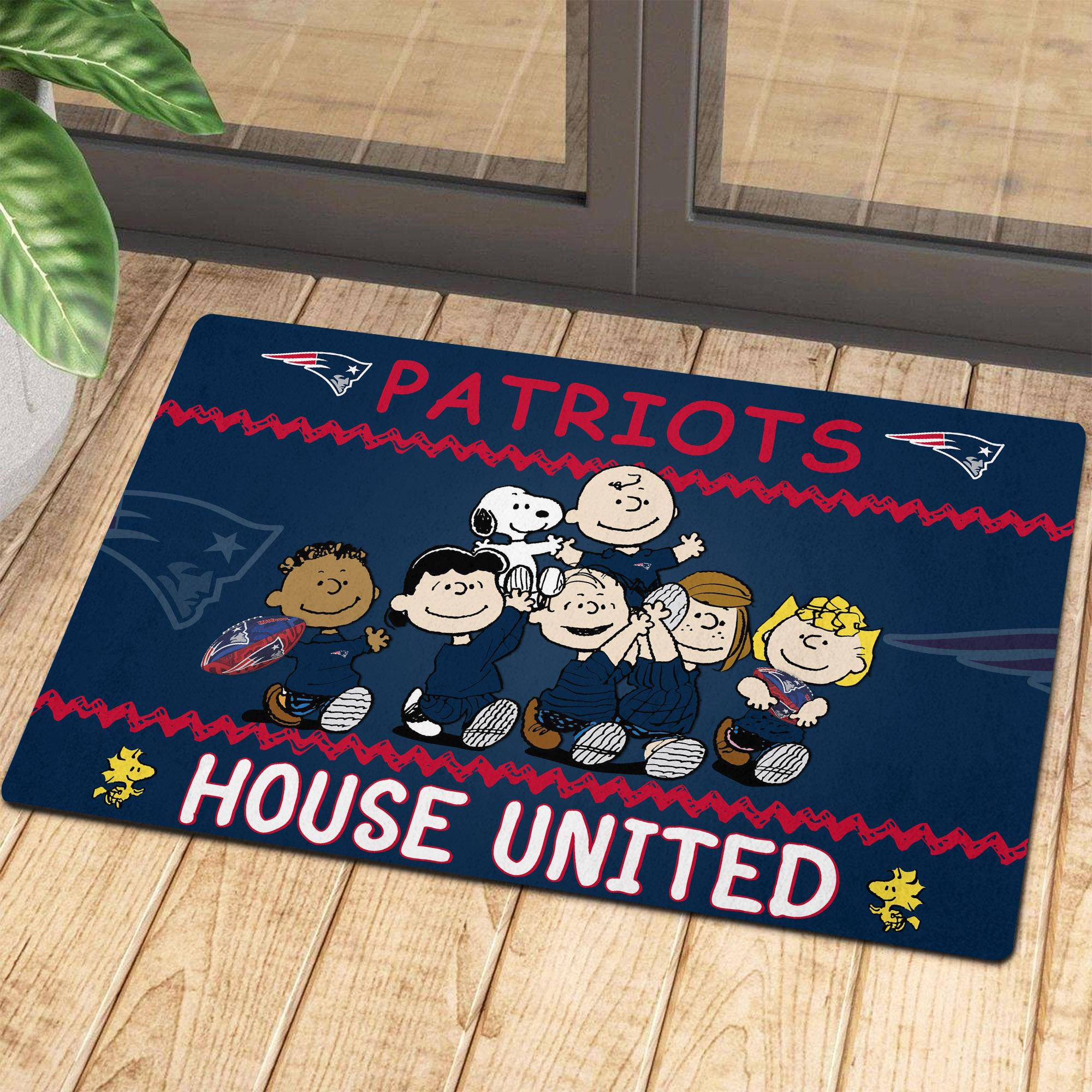 New England Patriots Peanuts House United Doormat