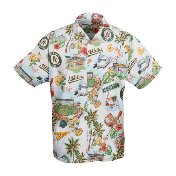 Oakland Athletics MLB Logo Pattern Summer Hawaiian Shirt