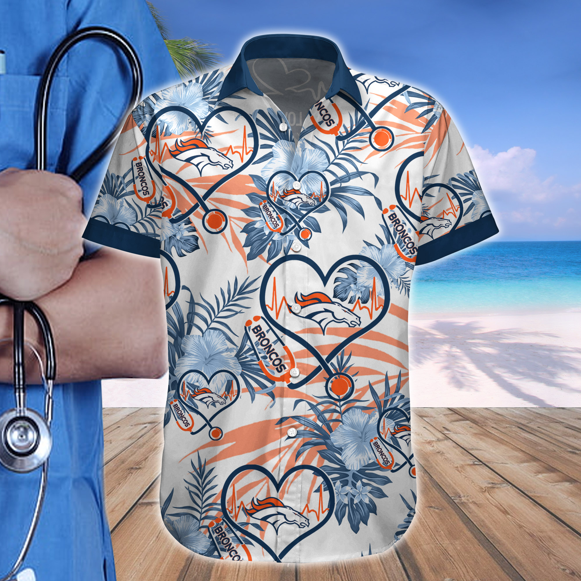 Nurse Love Denver Broncos Hawaiian shirt