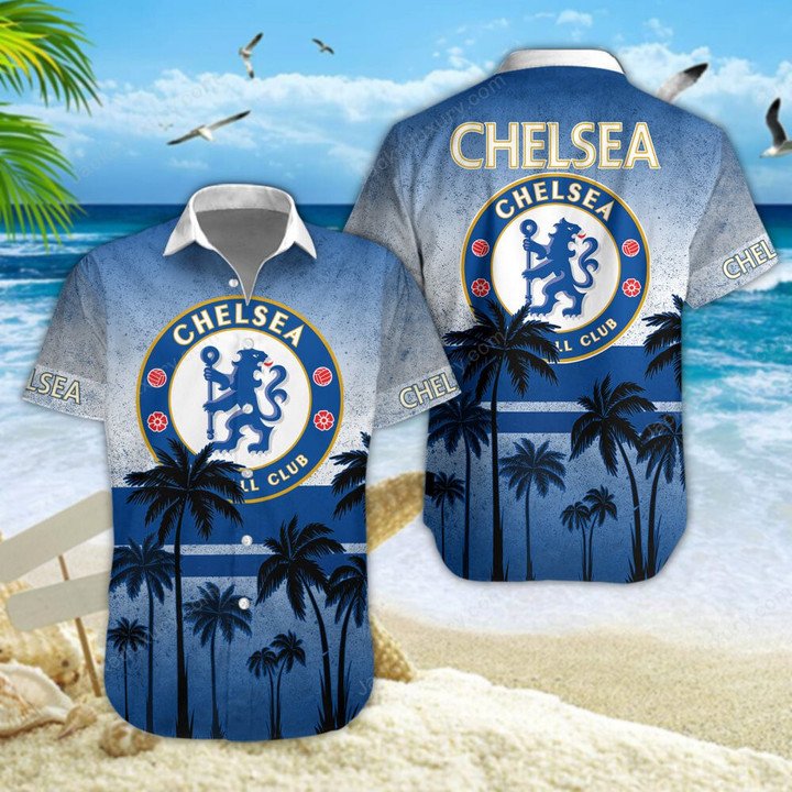 Chelsea F.C. Palm Tree Hawaiian Shirt