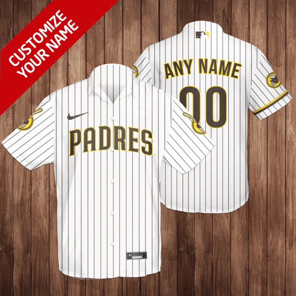 MLB San Diego Padres White Personalized Hawaiian Shirt