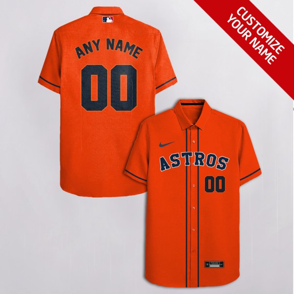 Houston Astros NFL Orange Personalized Hawaiian Shirt