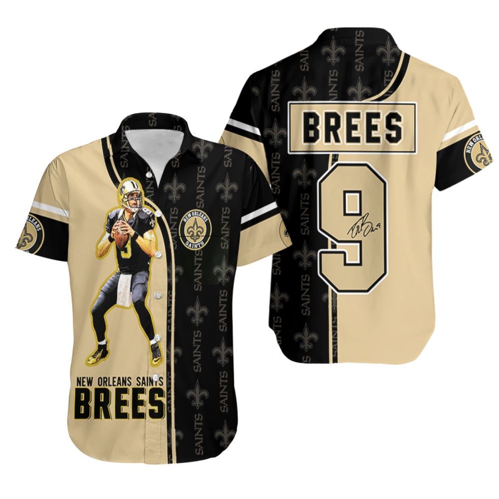 Drew Brees 9 New Orleans Saints Signature Hawaiian Shirt