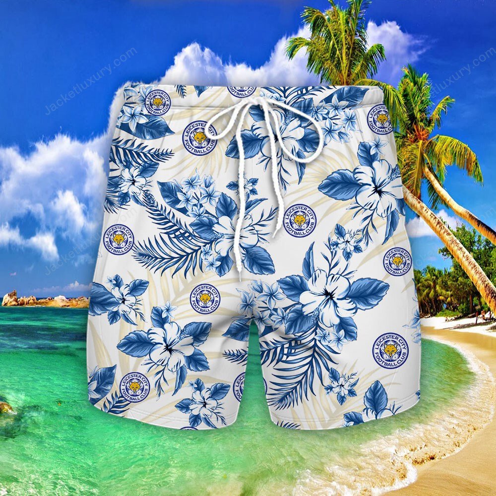 Leicester City FC blue 2022 tropical summer hawaiian shirt