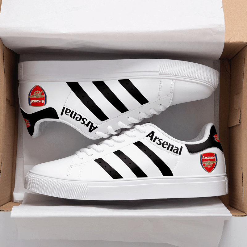 Arsenal White Black 3d Over Printed Stan Smith Shoes