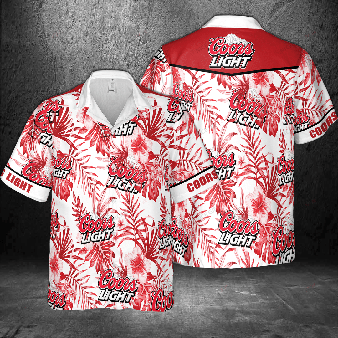 Coors Light Tropical Aloha Hawaiian Shirt