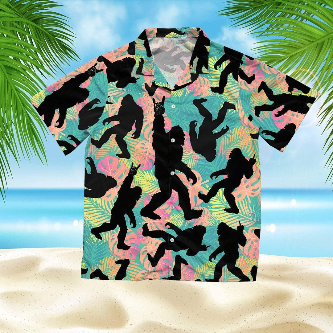 Badass Bigfoot Abstract Colorful Summer Vibe Hawaiian Shirts