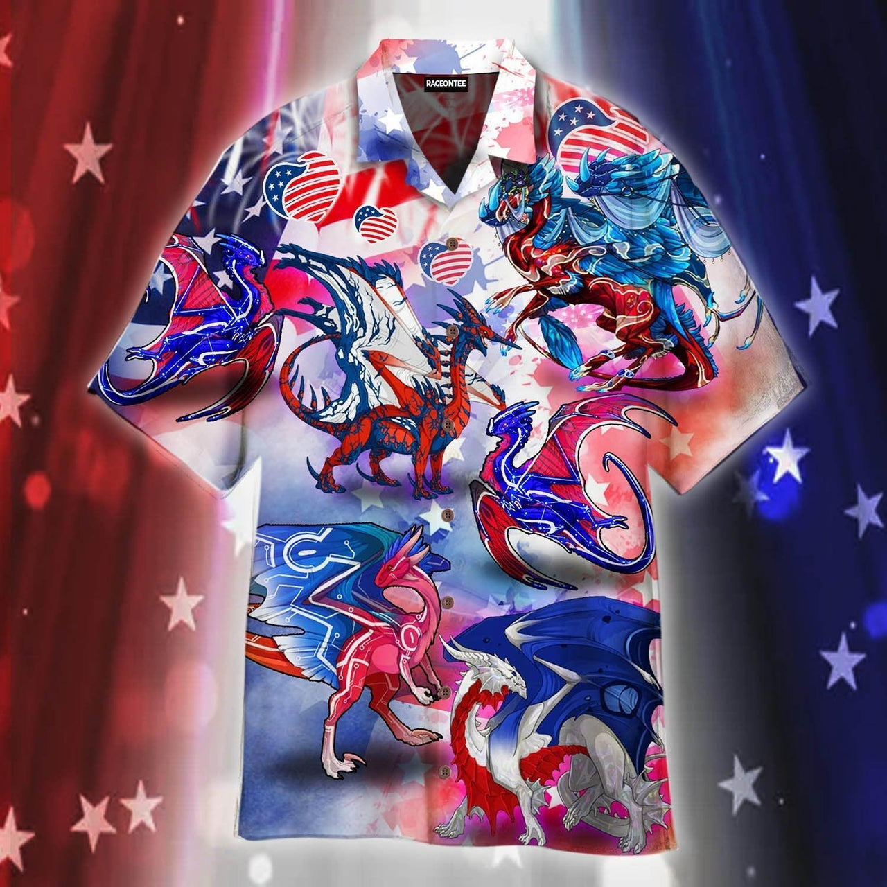 American Dragon Flag Hawaiian Shirt