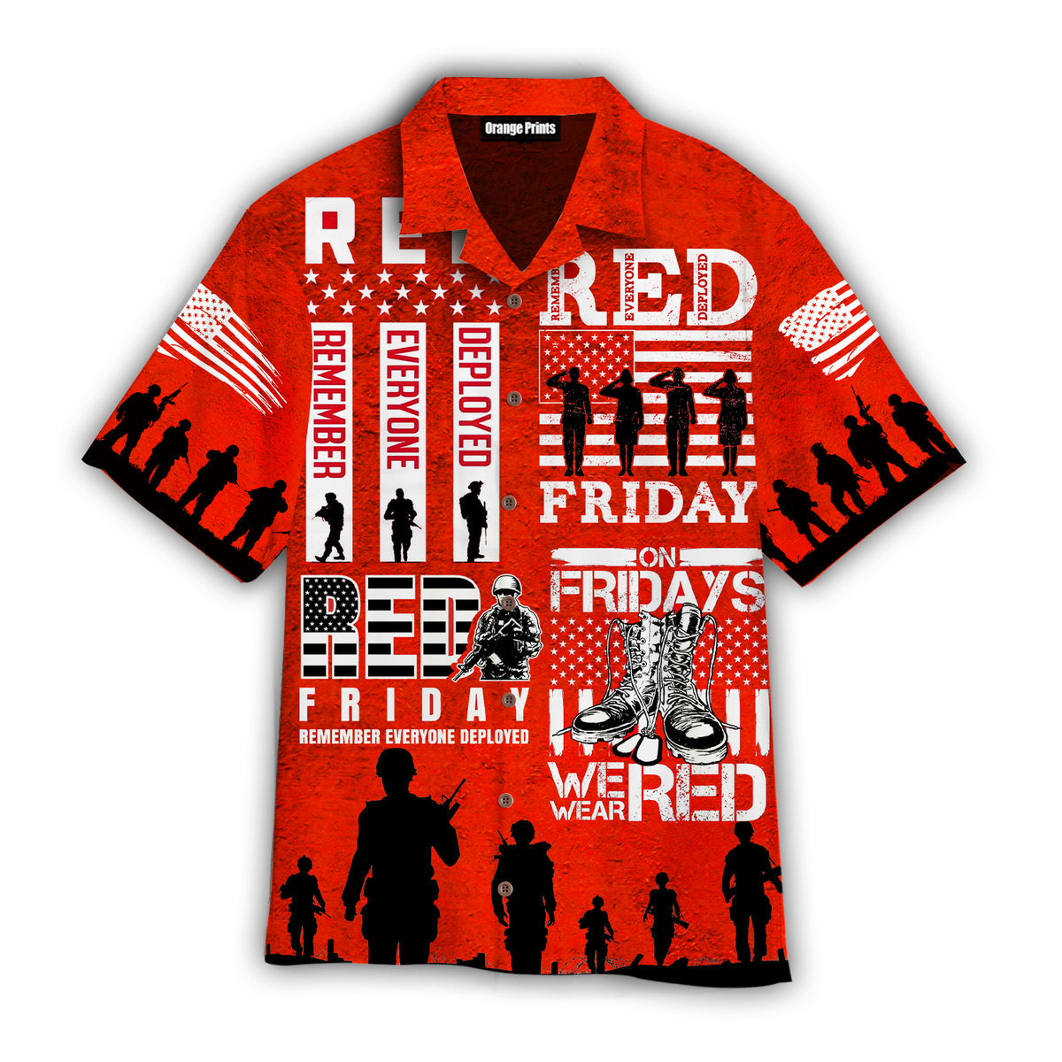 American Veterans On Friday We Wear Red Remember Everyone Deployed Hawaiian Shirt