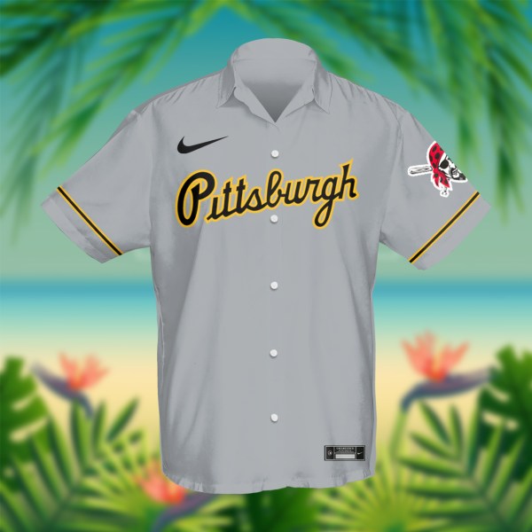 Pittsburgh Pirates MLB Grey Personalized Hawaiian Shirt
