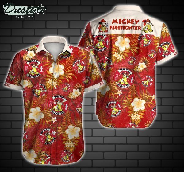 Mickey Firefighter Hawaiian Shirt Summer Button Up