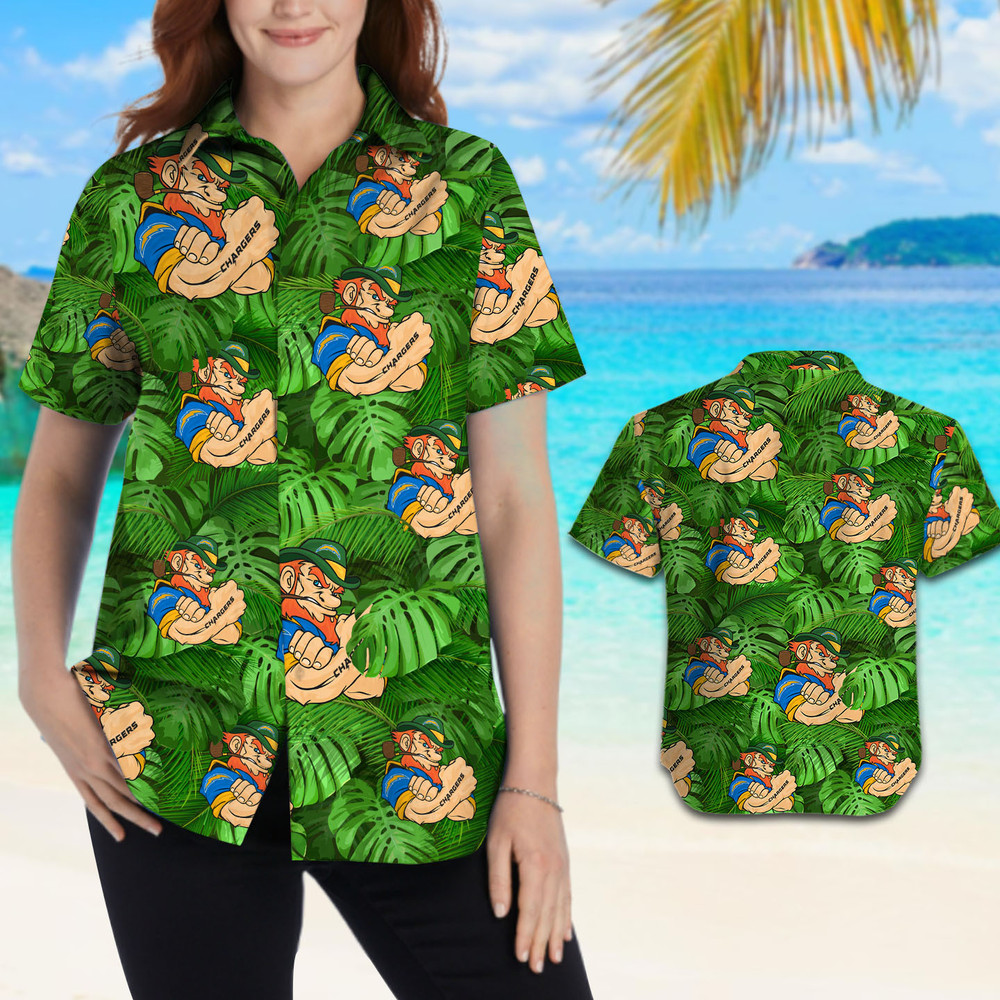 Los Angeles Chargers NFL Leprechaun St. Patrick’s Day WoAloha Button Up Hawaiian Shirt