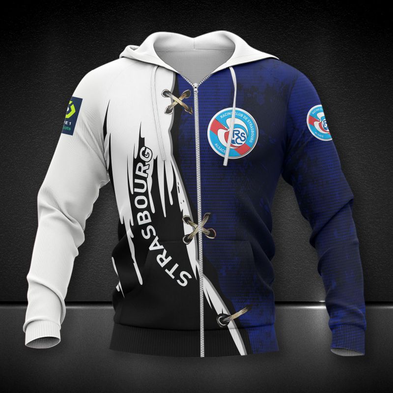 RC Strasbourg Alsace blue 3d all over printed hoodie