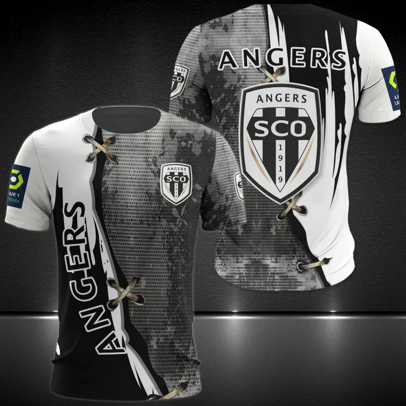 Angers SCO black white 3d all over printed hoodie