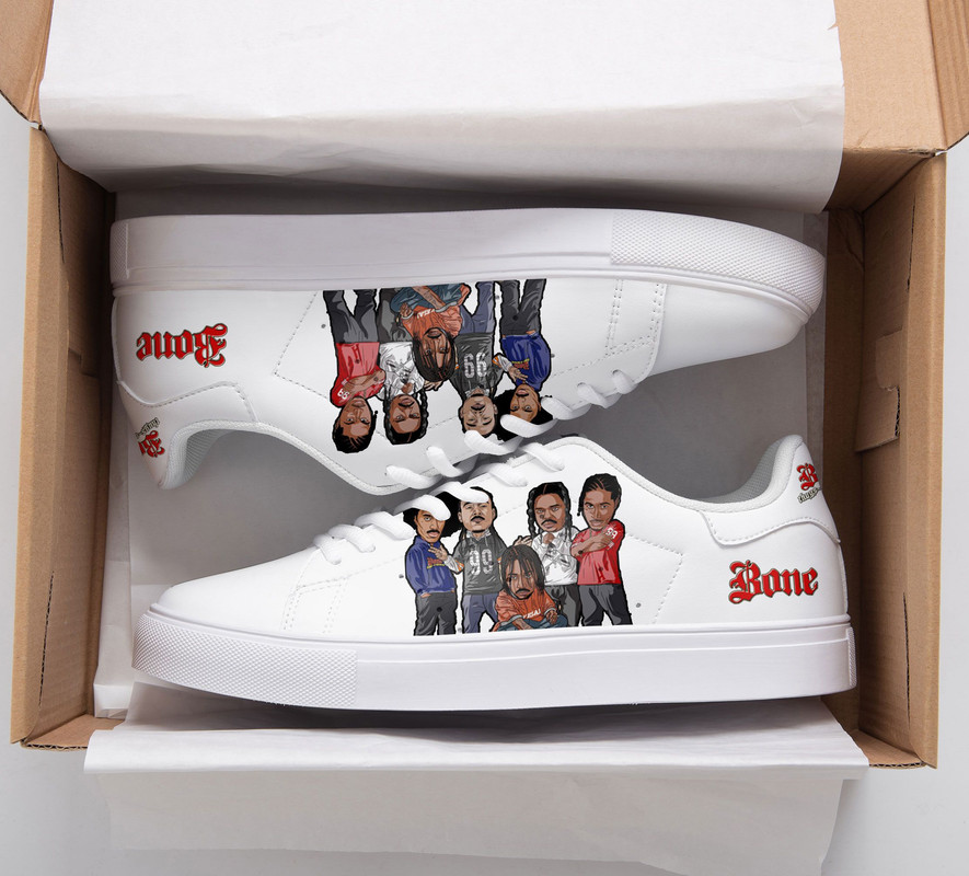Bone Thugs N Harmony White 3d Over Printed Stan Smith Shoes