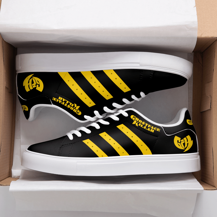 Ghostface Killah Black And Yellow Stan Smith Low Top Shoes