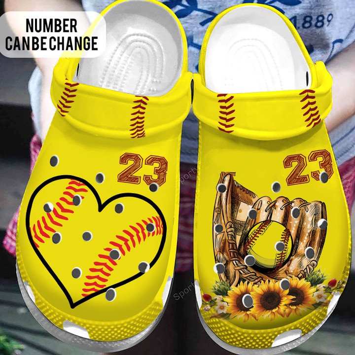 Custom Number Softball Winner In My Heart Crocs Crocband Clogs