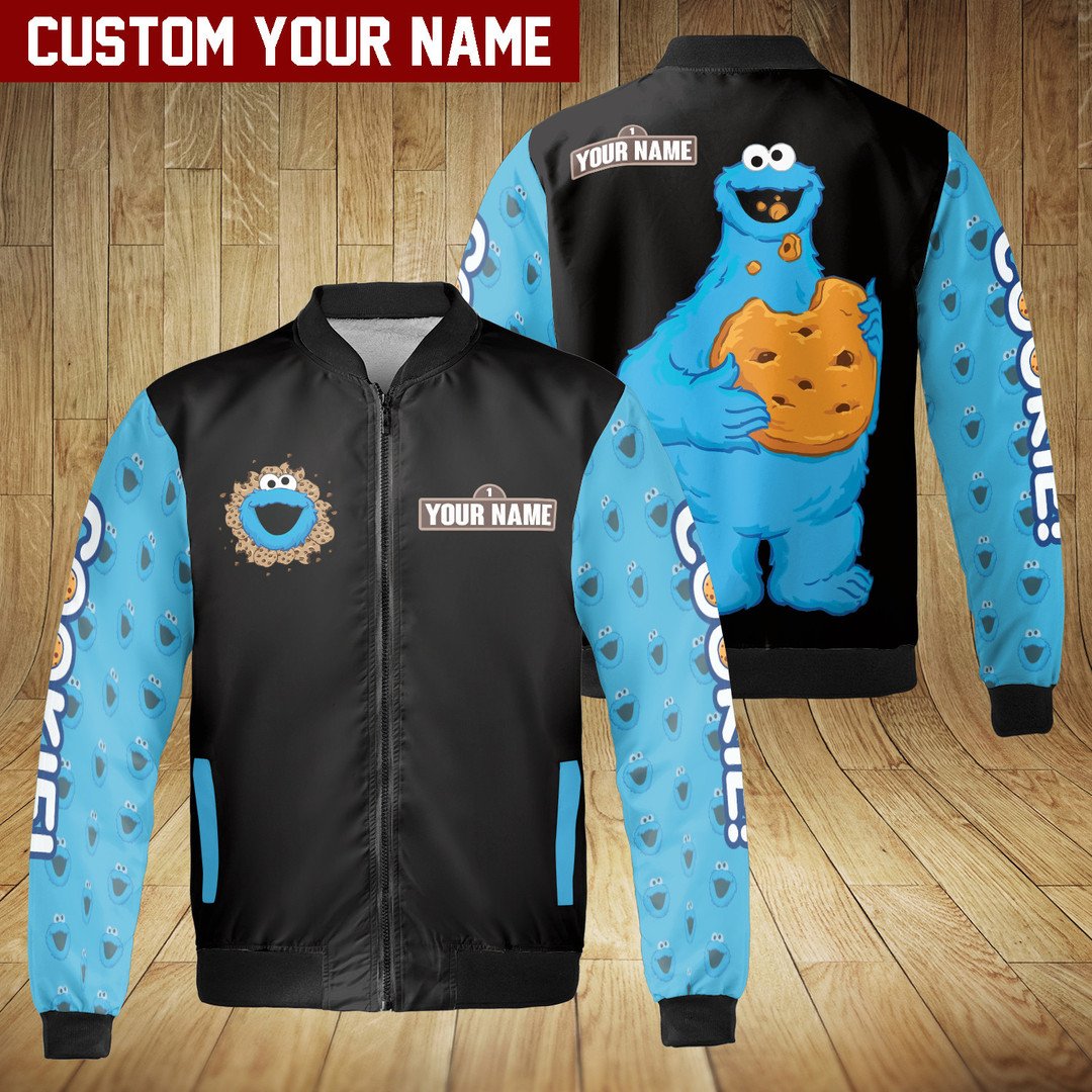 Muppet Cookie Monster Custom Name Bomber Jacket