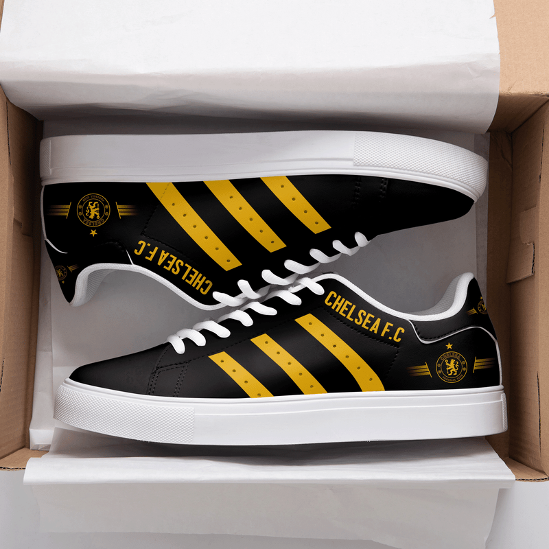 Chelsea Black Yellow 3d Over Printed Stan Smith Shoes