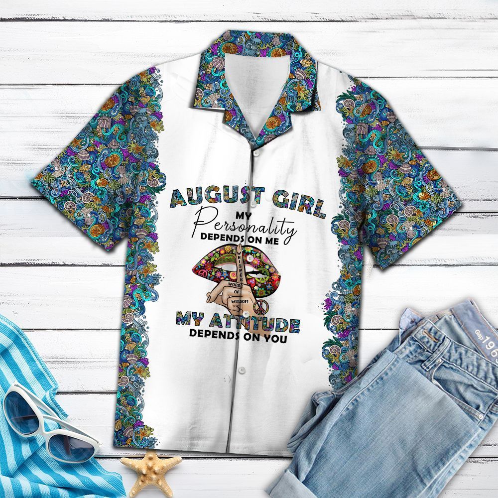 Hippie August Girl White Hawaiian Shirt