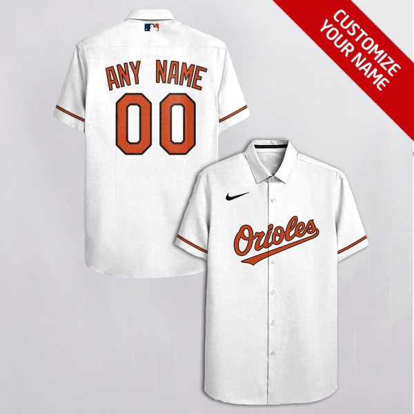 Baltimore orioles MLB Personalized White Hawaiian Shirt